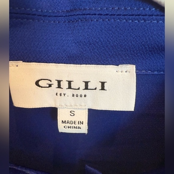 Gilli Women’s Royal Blue Button Down Dress Long Sleeve Professional Size Small - Picture 2 of 3